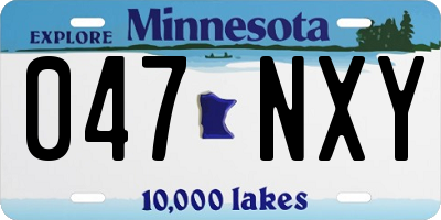 MN license plate 047NXY