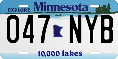 MN license plate 047NYB