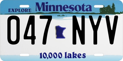 MN license plate 047NYV