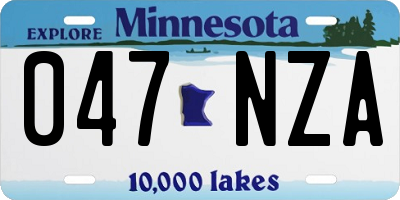 MN license plate 047NZA