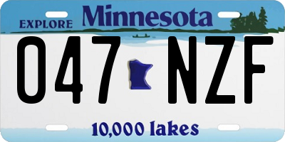MN license plate 047NZF