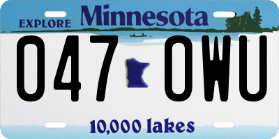 MN license plate 047OWU