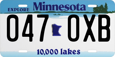 MN license plate 047OXB