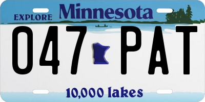 MN license plate 047PAT