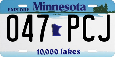 MN license plate 047PCJ