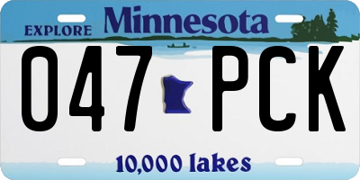 MN license plate 047PCK