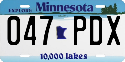 MN license plate 047PDX