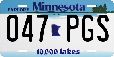 MN license plate 047PGS