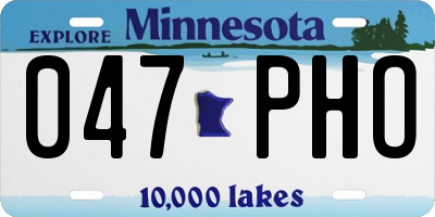 MN license plate 047PHO