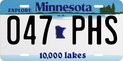 MN license plate 047PHS