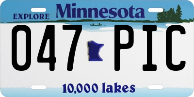 MN license plate 047PIC
