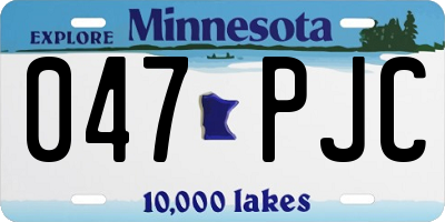 MN license plate 047PJC