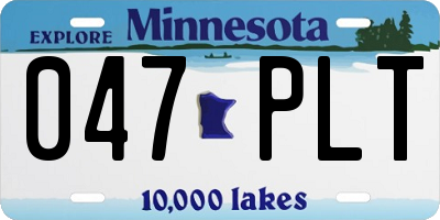 MN license plate 047PLT