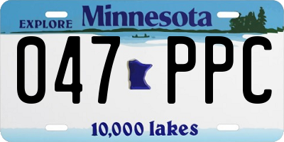 MN license plate 047PPC
