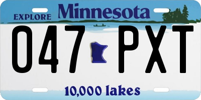 MN license plate 047PXT