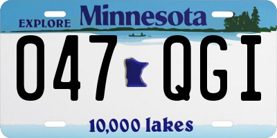MN license plate 047QGI