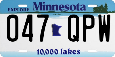 MN license plate 047QPW
