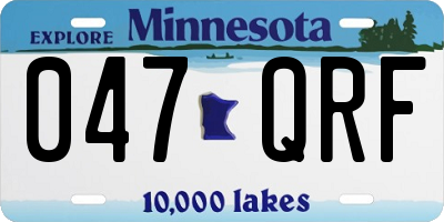 MN license plate 047QRF