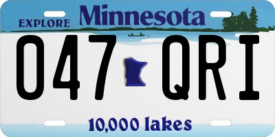 MN license plate 047QRI
