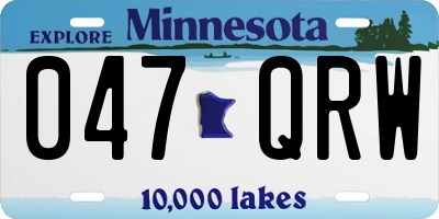 MN license plate 047QRW