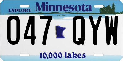 MN license plate 047QYW