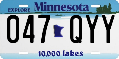MN license plate 047QYY