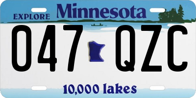 MN license plate 047QZC
