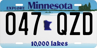 MN license plate 047QZD