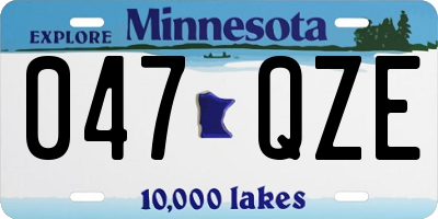 MN license plate 047QZE
