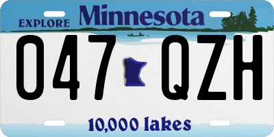 MN license plate 047QZH