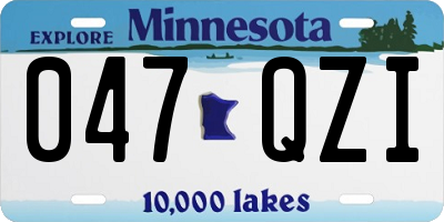 MN license plate 047QZI