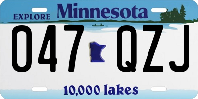 MN license plate 047QZJ