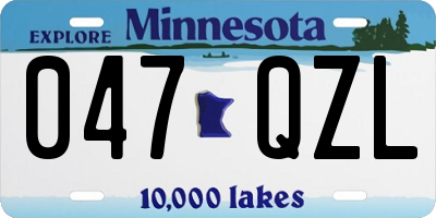 MN license plate 047QZL