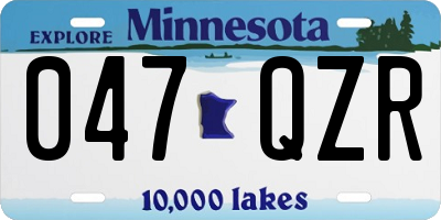 MN license plate 047QZR