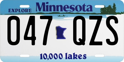 MN license plate 047QZS