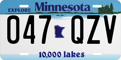 MN license plate 047QZV