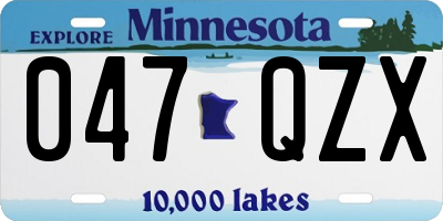 MN license plate 047QZX