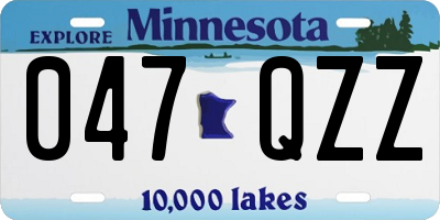 MN license plate 047QZZ