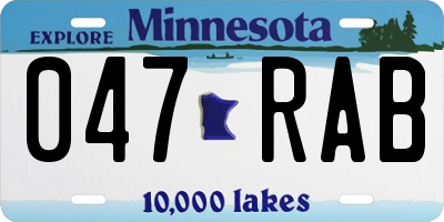MN license plate 047RAB
