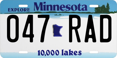 MN license plate 047RAD