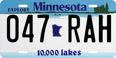 MN license plate 047RAH