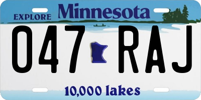 MN license plate 047RAJ
