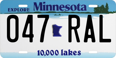 MN license plate 047RAL