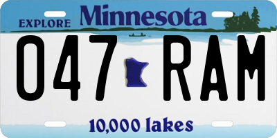 MN license plate 047RAM