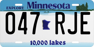 MN license plate 047RJE
