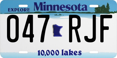 MN license plate 047RJF