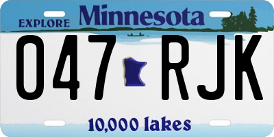 MN license plate 047RJK