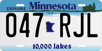 MN license plate 047RJL