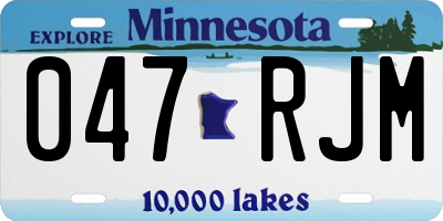 MN license plate 047RJM