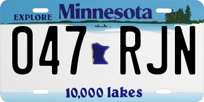 MN license plate 047RJN